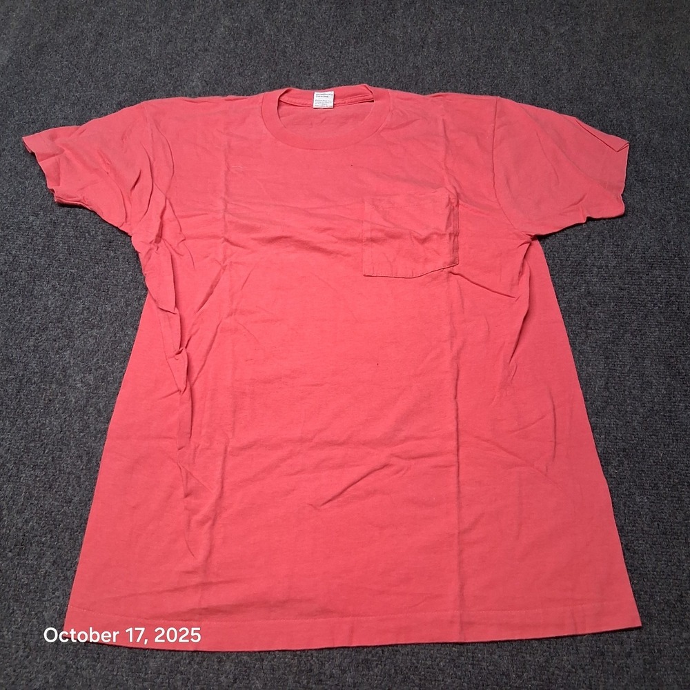 Vintage BVD Single Stitch Pink‎ Pocket T Shirt Womens Size XL